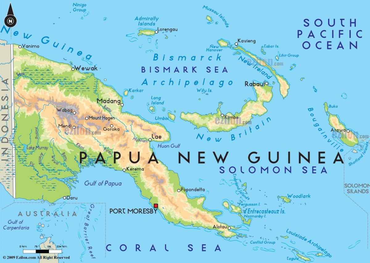 karta över port moresby, papua nya guinea