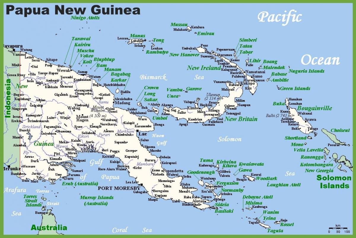 papua nya guinea i karta