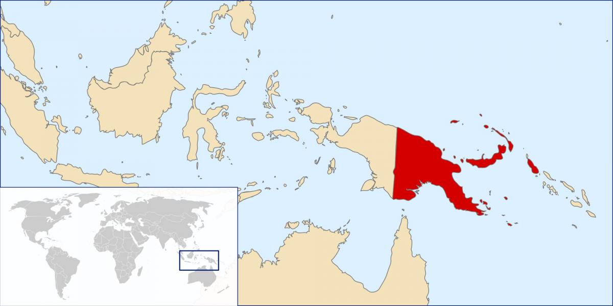 papua nya guinea plats på världskartan