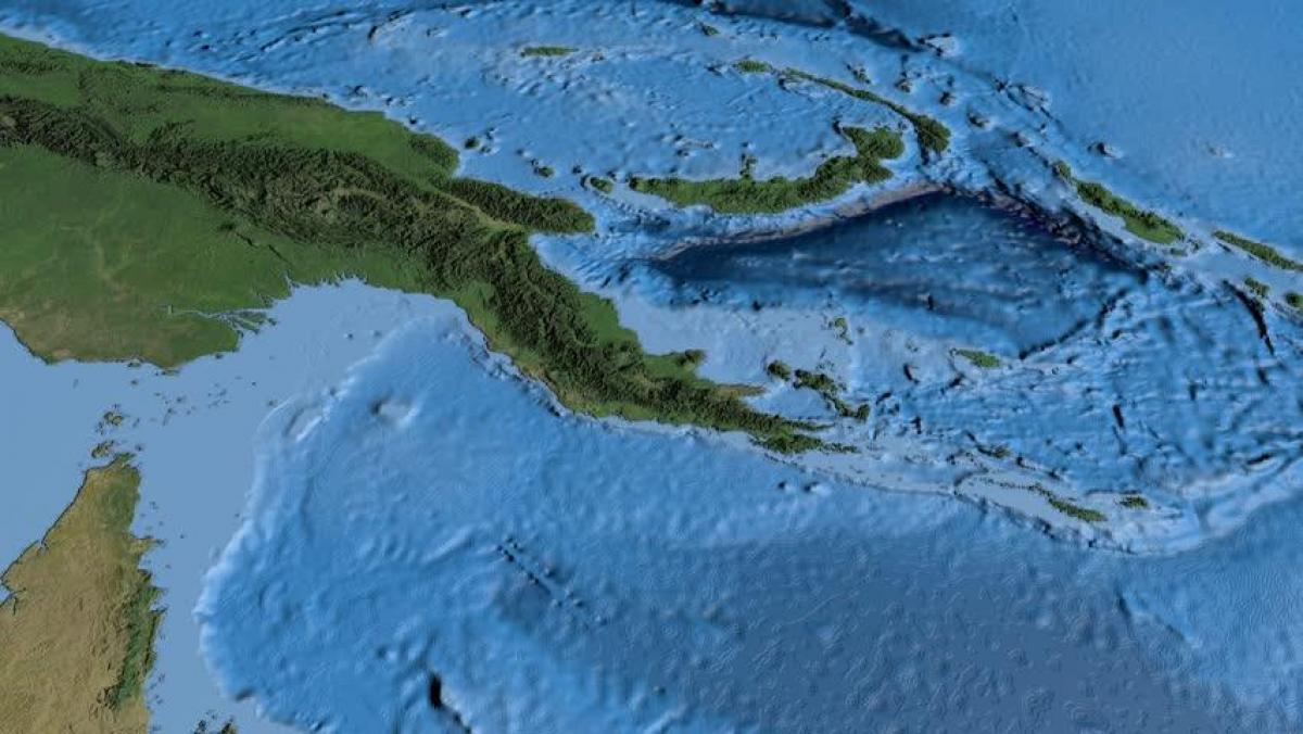 karta över satellit karta över papua nya guinea