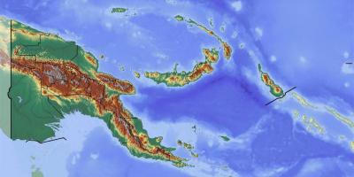 Papua nya guinea topografisk karta