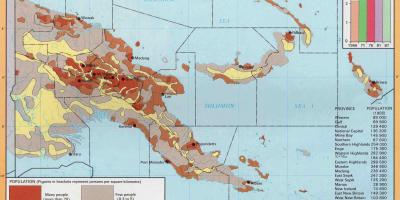 Karta över papua nya guineas befolkning