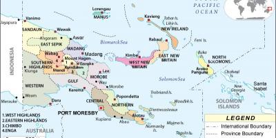 Karta över papua nya guinea provinser