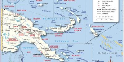 Karta över länder och papua nya guinea 